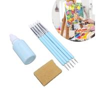 Kelawoly Liquide de Masquage Aquarelle Bleu 30 Ml, Ruban de Masquage Liquide à Séchage Rapide avec 5 Pinceaux Gomme pour Illustration de Gouache à L'encre