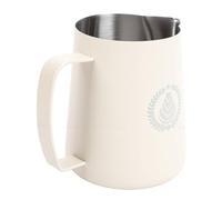 Kelawoly Pichet à Mousser le Lait 600 Ml en Acier Inoxydable, Pichet à Vapeur pour Espresso, Cruche à Latte Art avec échelle de Mesure (WHITE)