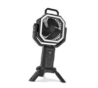 Kelawoly Ventilateur de Camping Rechargeable, Ventilateur de Tente Portable, alimenté par Batterie, avec Trépied, Télécommande, Banque D'alimentation 20 000 MAh, 4 Vitesses, Lumière LED (BLACK)