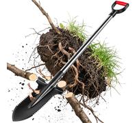 Keleef Bêche à racine avec scie à racines - Bêche de jardin robuste en acier au carbone - Poignée ergonomique douce - Idéale pour enlever les souches et creuser - 115 cm