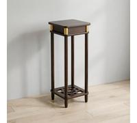 KELENMNAZT Nouveau Support for Plantes de Sol de Style Chinois, étagère en Bois à Deux Niveaux avec Garniture d'angle en Laiton for Le Salon et Le Balcon, Support de Pot de Fleurs Robuste(60cm)