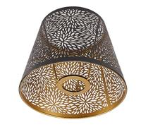 Kelepu Taille Petit Abat Jour Abat Jour En Métal Abats-Jour Abat Jour Décoratif En Fer Creux Avec Motif Doré Intérieur Pour Lampe De Table Et De Plafond Style Moderne Inspiré De La Nature Noir