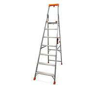 KELI - Échelle Pliable, Escabeau, Marchepied, Fabriqué en Aluminium, Qualité Professionnelle, Poignée de Transport Confort, Porte Outils ABS (7 Marches (Travail à 3,61m))