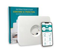 KELIS Extracteur d'air connecté ponctuel ou continu - Neoventil - Détection Humidité, Lumière et Odeurs - Blanc - 100mm
