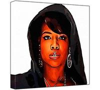 Kelis Pop Art Impression sur toile Motif carré Multicolore Fond blanc 30 x 30 x 2,5 cm