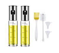 Kellegour 2 PCS Spray Huile Cuisine,Pulvérisateur d'huile Premium pour Cuisine,100ml Pulvérisateur Huile Cuisine,avec échelle Graduée,Entonnoir et Brosse de Nettoyage pour Barbecue,Salade,Friteuse
