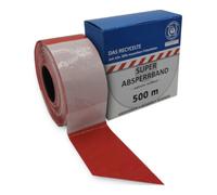 Kelmaplast KELMAPLAST Ruban de signalisation 500 m rouleau rouge/blanc à blocs Blauer Engel en min. 80 % recyclé Quantité:1