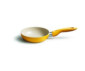 Kelomat, 3509-354 Ceramic Color Mini poêle à frire en acier inoxydable revêtu Jaune Ø 16 cm
