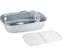 Kelomat Cocotte Classico 3 pcs. avec grille et couvercle en verre 6 litres acier inoxydable