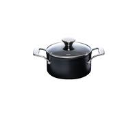 KELOMAT Marmite à viande avec couvercle en verre 16cm/1,6l NUOVO Céramique/Antiadhésive noir