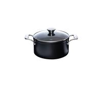 KELOMAT Marmite à viande avec couvercle en verre 20cm/3,1l NUOVO Céramique/Antiadhésive noir
