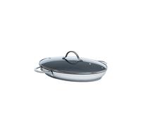 Kelomat poêle à poisson Perfekt 38x26 cm avec couvercle en verre acier inoxydable induction
