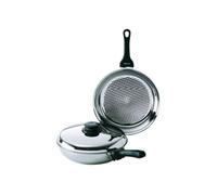 Kelomat poêle à frire Grillmeister avec couvercle Ø24 cm acier inoxydable induction