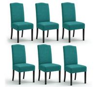 KELUINA Extensible Etanche Jacquard Salle à Manger Chaise Couvre Décor à La Maison, Housses De Chaise pour Salle à Manger Chaises Restaurant Hôtel Cérémonie (Vert Paon,6 Pièces)