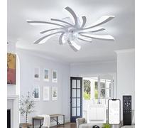 KeLuKes Ventilateurs de plafond modernes avec lumières et télécommande - 78 cm - Avec lampes silencieuses - CC - 6 vitesses - Intensité variable - Réversible hiver/été - Pour chambre à coucher, salon
