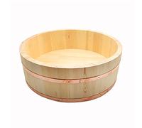 KELUNIS Bois Sushi Oke Tub Hangiri Bol De Mélange De Riz avec Cerclage De Cuivre Seau De Riz Japonais Bol À Sushi pour La Cuisine De Restaurant,36cm/14in