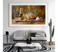 KEMEIQI « Affiche murale nature morte de pain et d'olives méditerranéennes - Art rustique pour la décoration de la salle à manger ou du mur de la cuisine (40 x 60 cm) »