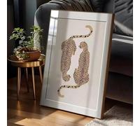 KEMEIQI Affiche sur toile abstraite rétro léopard, décoration murale moderne sur le thème des animaux, tableau de décoration intérieure pour salon (60x90cm)