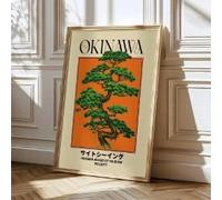KEMEIQI Affiche sur toile imprimée représentant des arbres emblématiques d'Okinawa, style rétro japonais, pour la décoration de votre salon ou de votre maison (50 x 70 cm).