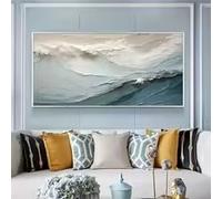 KEMEIQI Peinture à texture ondulée grand format, peinture à l'huile abstraite de paysage, peinture murale moderne, affiches de décoration pour salon (30 x 50 cm)
