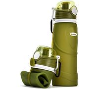 Kemier Bouteilles d'eau Pliables en Silicone de 750 mL,Sans BPA,Approuvées par La FDA.Bouteilles d'eau Pliables Pouvant s’Enrouler Pour Sports et Plein Air,étanches et à l'épreuve Des Fuites(Vert)