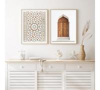 KemneT Maroc porte paysage affiches Murale Art Boho blanc Toile tableau peintures Tableaux pour salon galerie intérieur Decoration à la maison 50x70 cm x 2 sans cadre