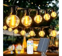 Kemoribe 10M LED Guirlande Lumineuse Exterieure Solaire, Guirlande Solaire Remote Guirlande Exterieur Lumineuse Guinguette Exterieur avec Télécommande IP44 Étanche pour Jardin Terrasse Balcon Mariage