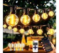 Kemoribe 50M LED Guirlande Lumineuse Guinguette Exterieure mit APP Contrôle et Télécommande Dimmable LED Ampoules IP44 Imperméable, Chaîne Lumiere Exterieur pour terrasse mariage Noël Pergola Balcon