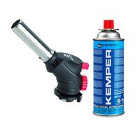 KEMPER - Chalumeau à gaz Multi-usages Soudure Brasage Cuisine + Cartouche de gaz butane 227gr