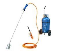 KEMPER - Desherbeur thermique + Chariot à roues pour bouteille gaz + Allume gaz + Détendeur Gaz Bruleur 60mm Tuyau 5m - Elimination des mauvaises herbes