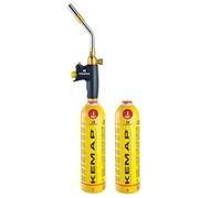 Kit Chalumeau à Gaz 2 Bouteilles Propane KEMAP PRO 750ml 2400°C, Soudobrasage, Plomberie, Mallette de Transport KEMPER