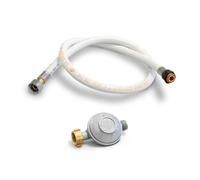 KEMPER - Kit Gaz Butane Complet : Détendeur 28 mbar avec Limiteur de Débit Intégré et Tuyau Flexible 1m à Visser NF, pour Bouteille 13kg, Gazinière et Réchaud Intérieur