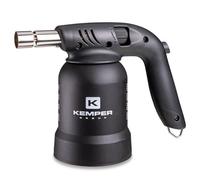 KEMPER - Lampe à souder à gaz Professionnelle Utilisation 360° Chalumeau gaz Allumage piezo Cartouches gaz Perçables BLACK EDITION KEMPER