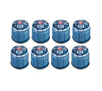 KEMPER - Lot de 8 Cartouches de Gaz 190g - Modèle 200 - Butane Universel avec Système Sécurité STOP GAZ pour Réchaud, Lampe de Camping & Lampe à Souder