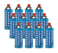 KEMPER - Pack de 12 Bouteilles de gaz Cartouche gaz 220g butane UN2037 Bonbonne pour appareils à gaz
