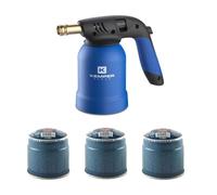 Kemper pour allume-feu + 3 bouteilles de gaz butano sûres + gants cadeaux