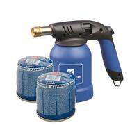 KEMPER Saldatore À Gaz Rouge Bleu + 2 Cartouches Cannello À Flamme Ossidri