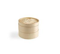 Ken Hom Cuiseur Vapeur Bambou, 20cm, Excellence, Panier Asiatique avec 2 étages, pour Dim Sum, Riz, Les Légumes, Le Poisson et la Viande
