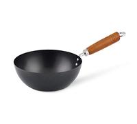 Ken Hom Classic Mini wok antiadhésif en acier au carbone avec poignée en bois, 20 cm