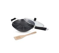 Ken Hom – Set de 4 woks Excellence 31 cm acier au carbone antiadhésif Induction