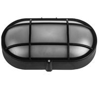 kenable Applique Murale Extérieure Ovale Hublot Étanche IP44 Noir E27 Max 11W Lampe Bulkhead Intérieur Extérieur 210x115x65mm