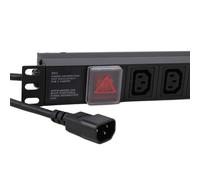 kenable PDU 8 Prises C13 Unité de Distribution d'alimentation Horizontale 1U Rack 19 Pouces avec Câble C14 1,8m sans Parasurtenseur
