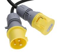 kenable Rallonge Électrique Industrielle 110V 16A Commando 2,5mm² H07RN-F Caoutchouc Robuste 3 m [3 mètres/3m] Noir