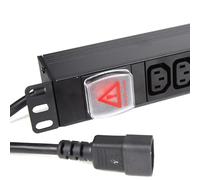 kenable Unité de Distribution Électrique PDU Horizontale 6 Prises C13 avec Connecteur C14 IEC 10A 3m sans Protection Parafoudre