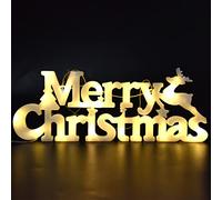 KENANLAN LED Lettres Chaudes Lumières Lettres Joyeux Noël Lumières Lampe De Fête À Piles Lampe Suspendue Murale pour Mariage Fête D'anniversaire Décorations De Noël