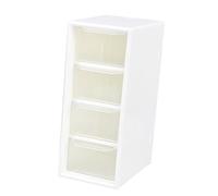 KENANLAN Petit Organiseur de Bureau avec 4 Tiroirs, Boîte de Rangement en Plastique Transparent Empilable, Anti-poussière pour Le Bureau et la Maison