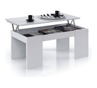 Habitdesign Modèle Kendra Table Basse relevable pour Salon Salle à Manger Finition Blanc Brillant, Dimensions : 100 x 50 x 43-54 cm (l x P x H).