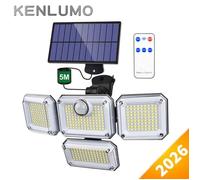KENLUMO 333LED Split Solar Light avec détecteur de mouvement, 3 modes d'éclairage, projecteur étanche IP65 pour jardin - with Remote