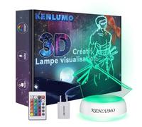 KENLUMO Lampe Roronoa Zoro Noël Enfant Cadeau One Piece Lampe de chevet télécommande Touchez pour changer de couleur decoration