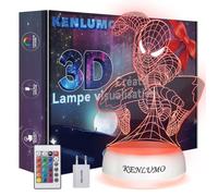 KENLUMO Lampe Spiderman Noël Enfant Cadeau Lampe de chevet LED télécommande Touchez pour changer de couleur decoration chambre ado